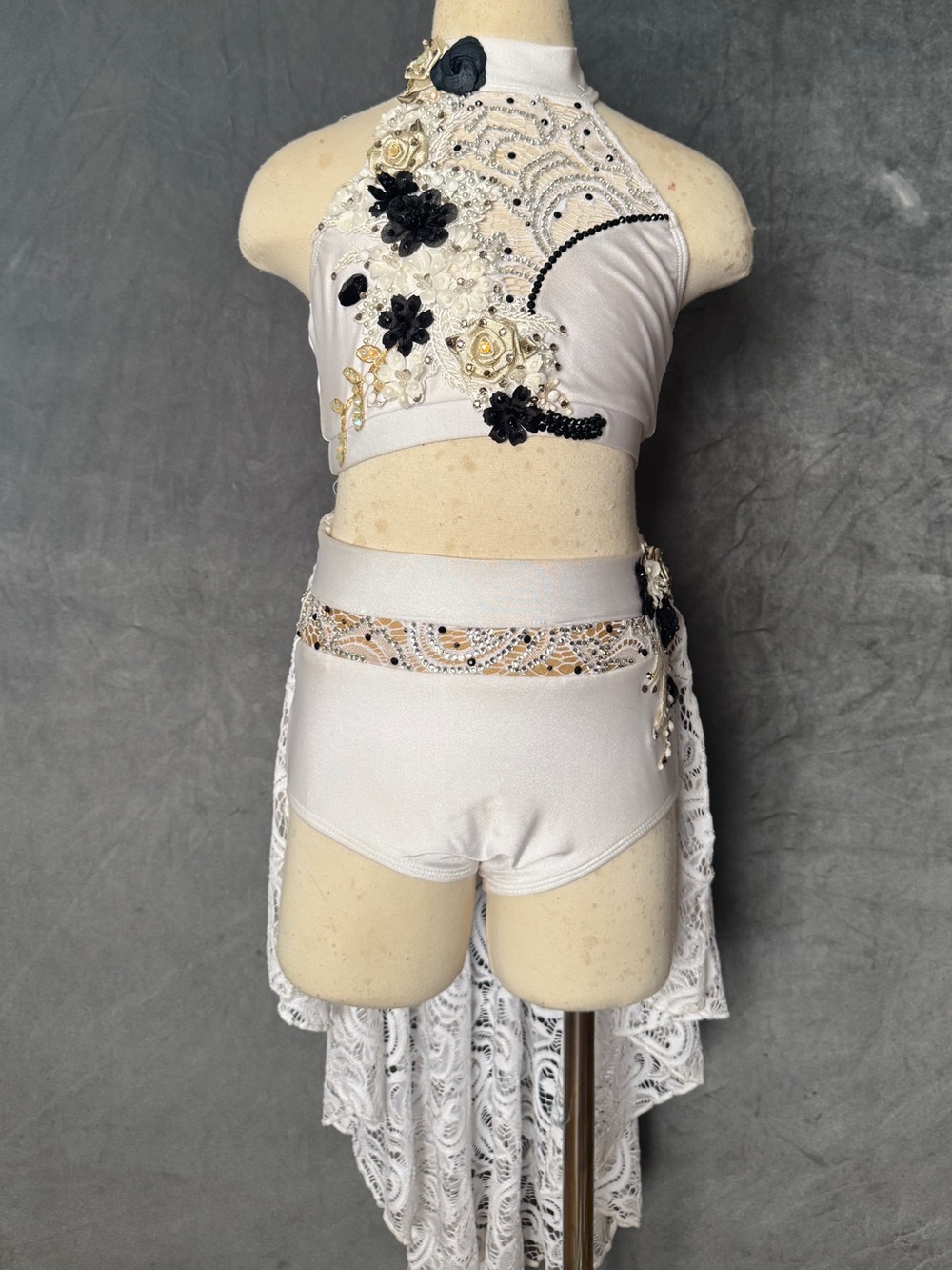 Patrick J. Design White Two-Piece Dance Costume